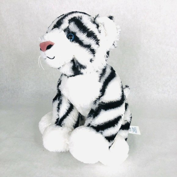 Build A Bear SIberian Tiger Plush Black & White Stripe BABW Stuffed Animal Toy - Picture 1 of 9